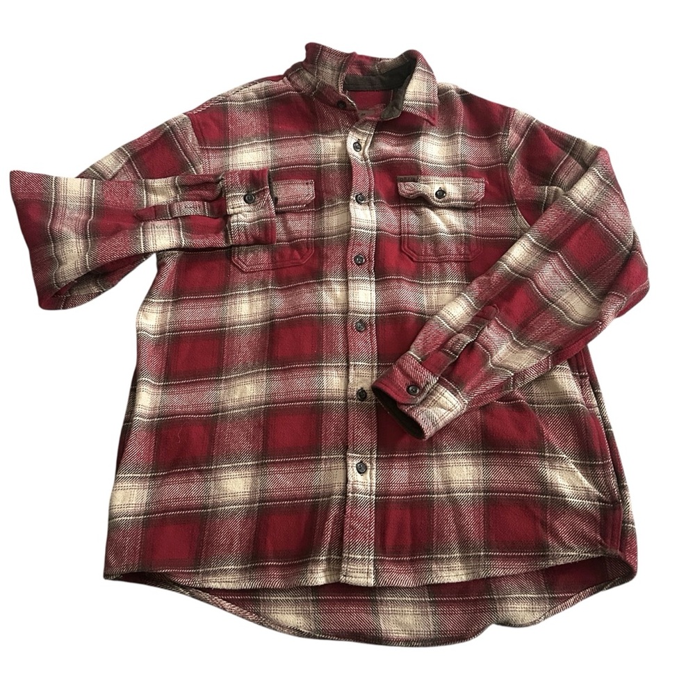 Orvis Heavy Flannel Plaid Button Down Shirt Men’s XL